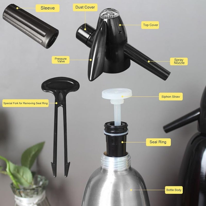 Portable Soda Maker 1L Soda Siphon For Home Bar Outdoor Cocktails Sparkling Water - Image 3